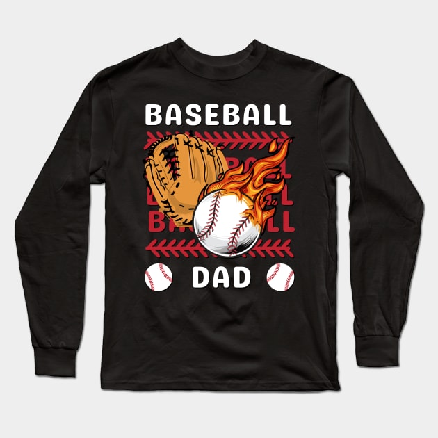 My Favorite Baseball Player Calls Me Dad Gift for Baseball Father daddy Long Sleeve T-Shirt by BoogieCreates